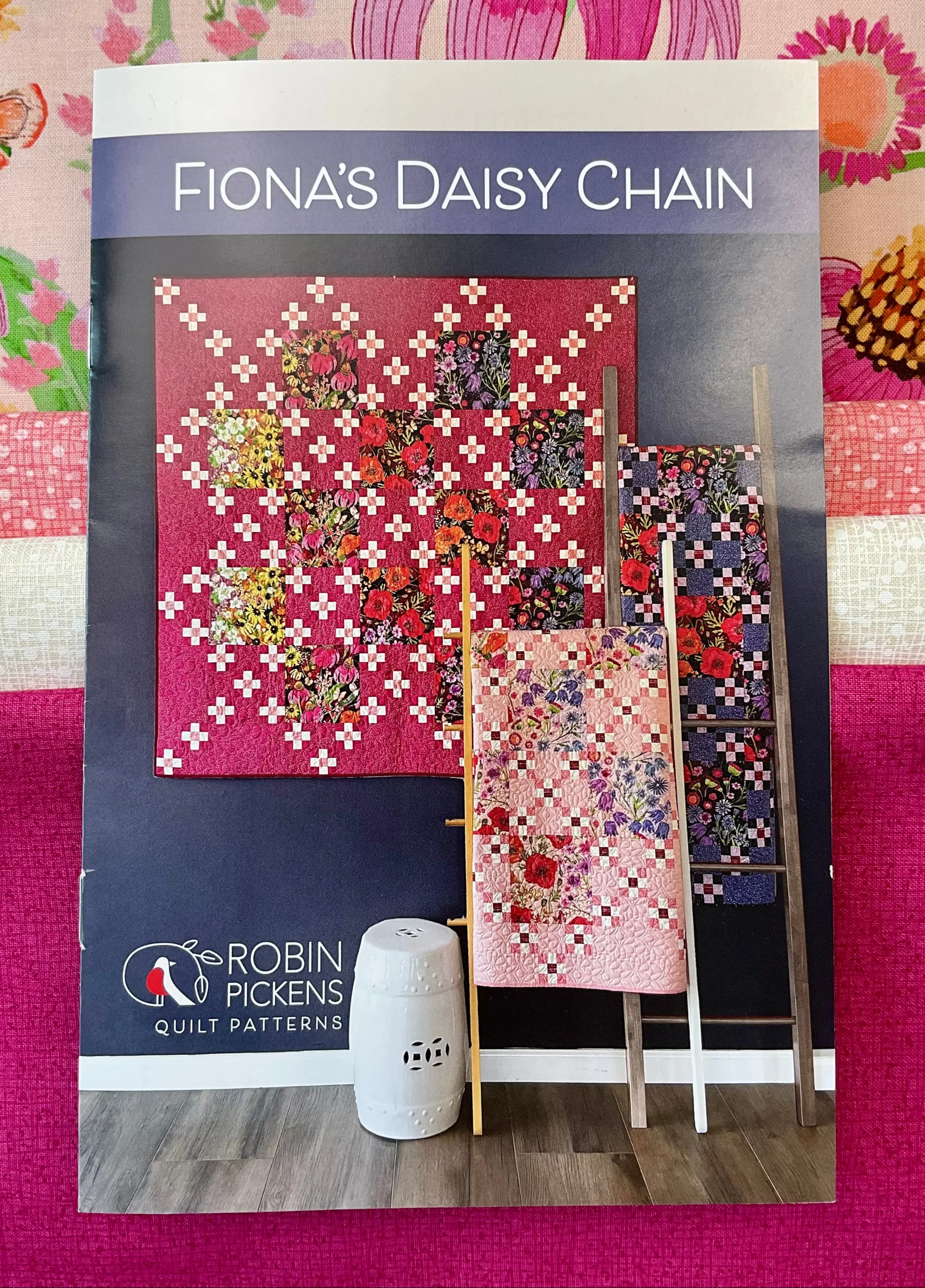 A Quilt Kit of Fiona’s Daisy Chain - Light Pink