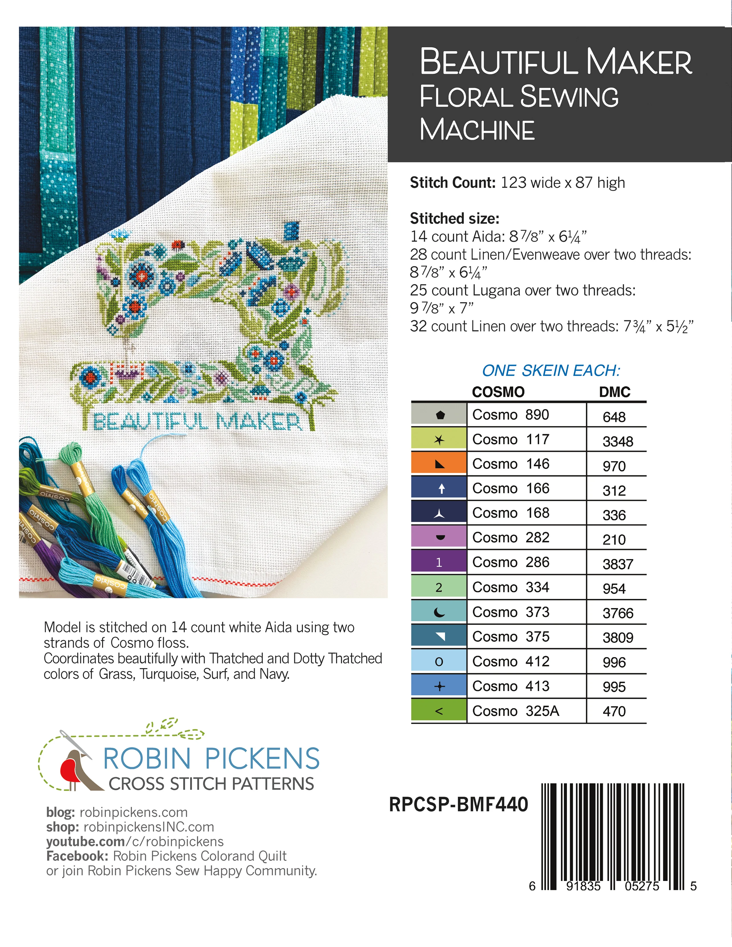 Beautiful Maker Floral Sewing Machine, digital PDF pattern - Image 2