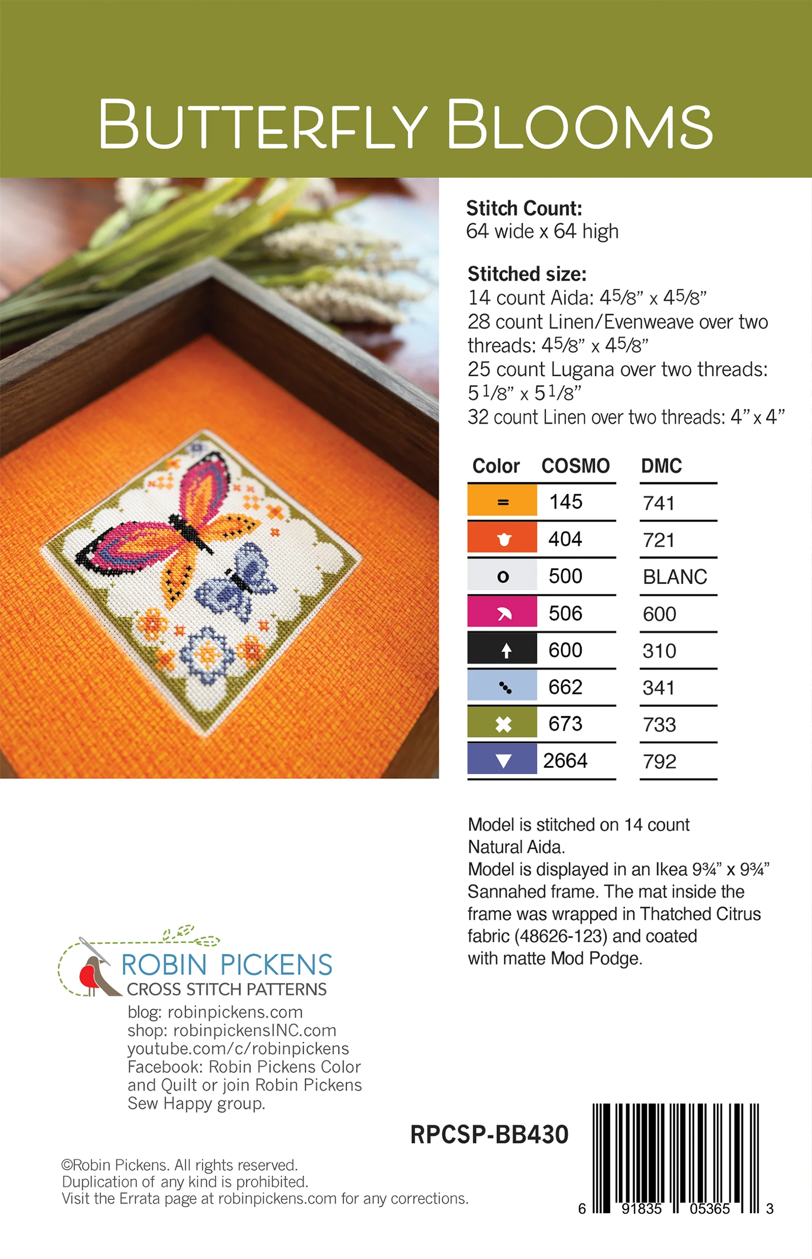 Butterfly Blooms, printed pattern - Image 2