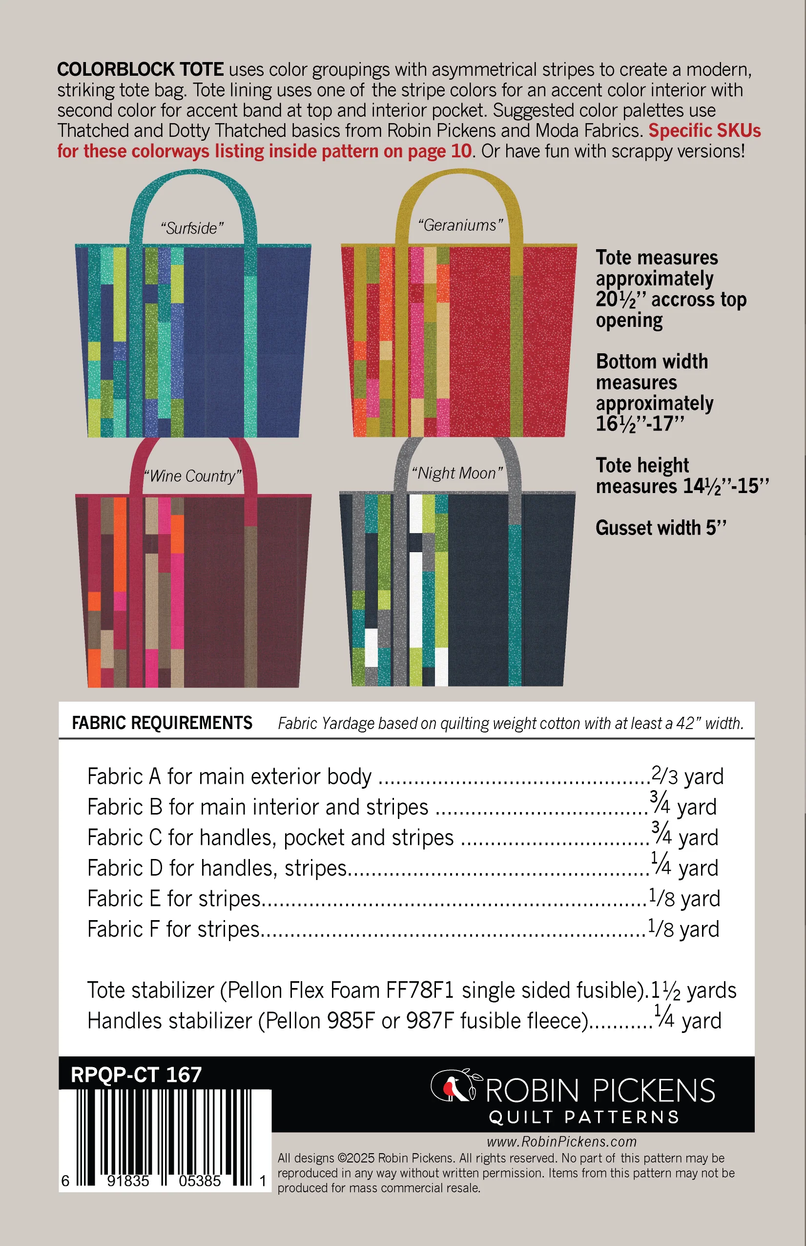 Colorblock Tote digital pdf pattern - Image 2