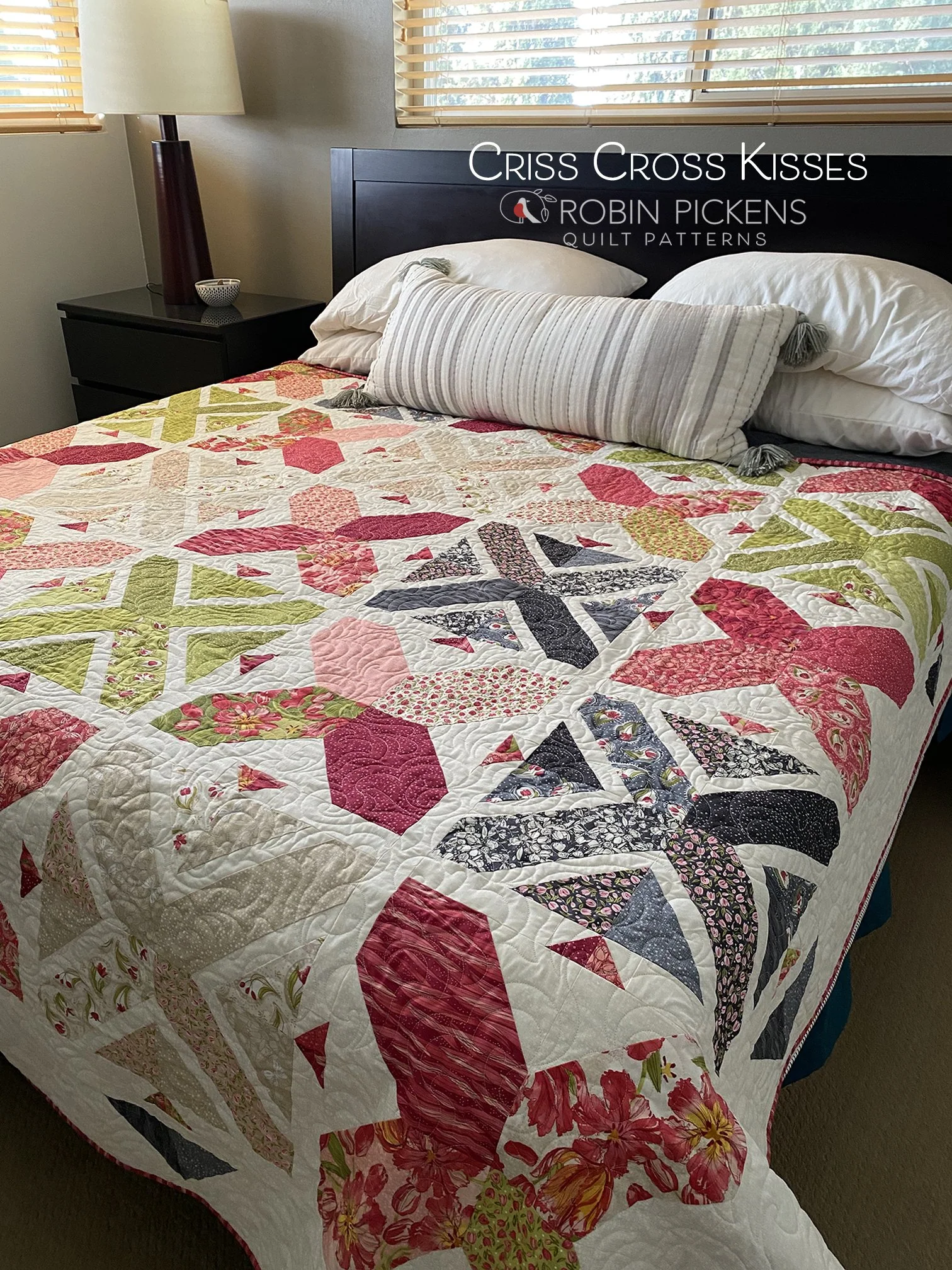 CRISS CROSS KISSES printed booklet quilt pattern, Robin Pickens, Lap or Queen - Image 6