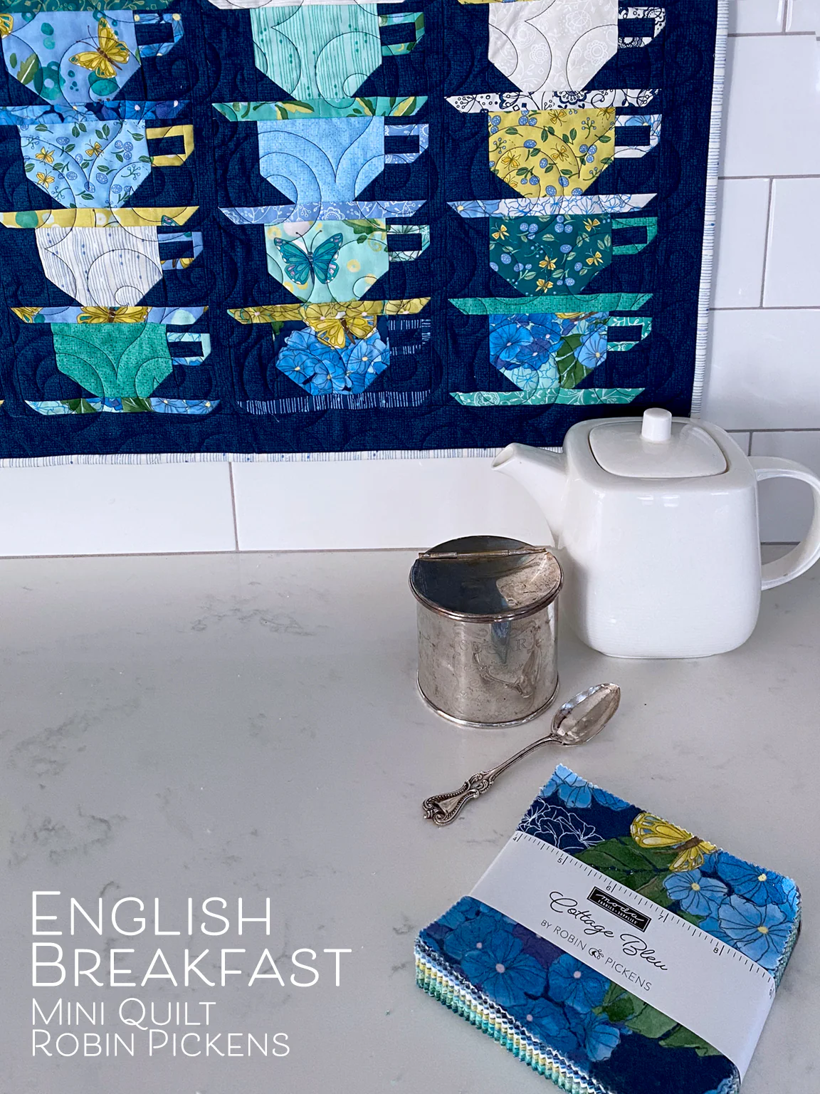 ENGLISH BREAKFAST Mini Quilt Pattern, digital download for 29 x 27 1/2" wall quilt - Image 3