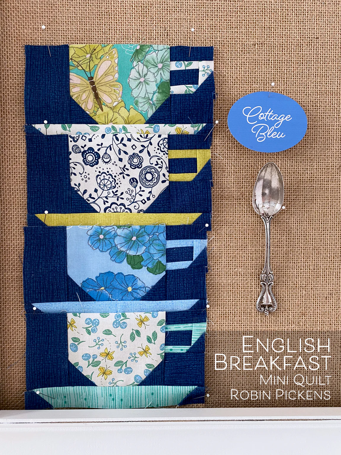ENGLISH BREAKFAST Mini Quilt Pattern, digital download for 29 x 27 1/2" wall quilt - Image 4