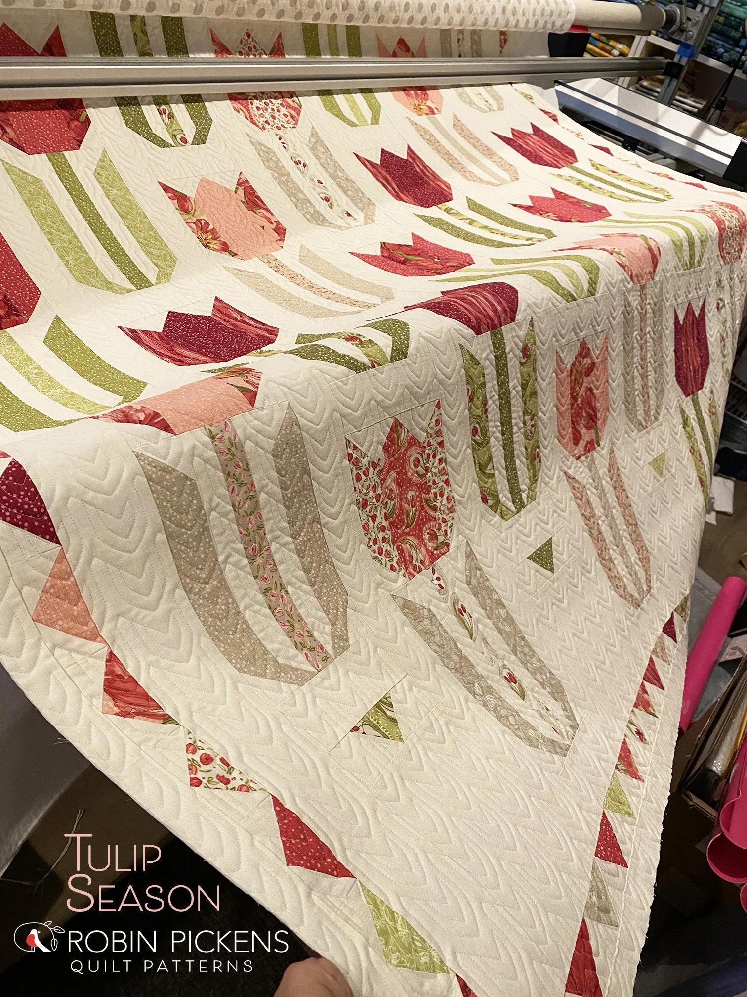 TULIP SEASON printed quilt pattern booklet, Robin Pickens, Lap/Wall or Large - Image 5