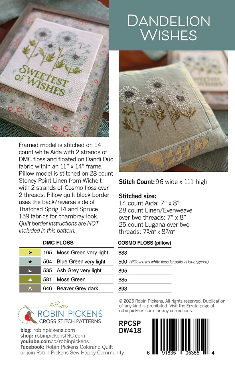 Dandelion Wishes PDF digital pattern - Image 2