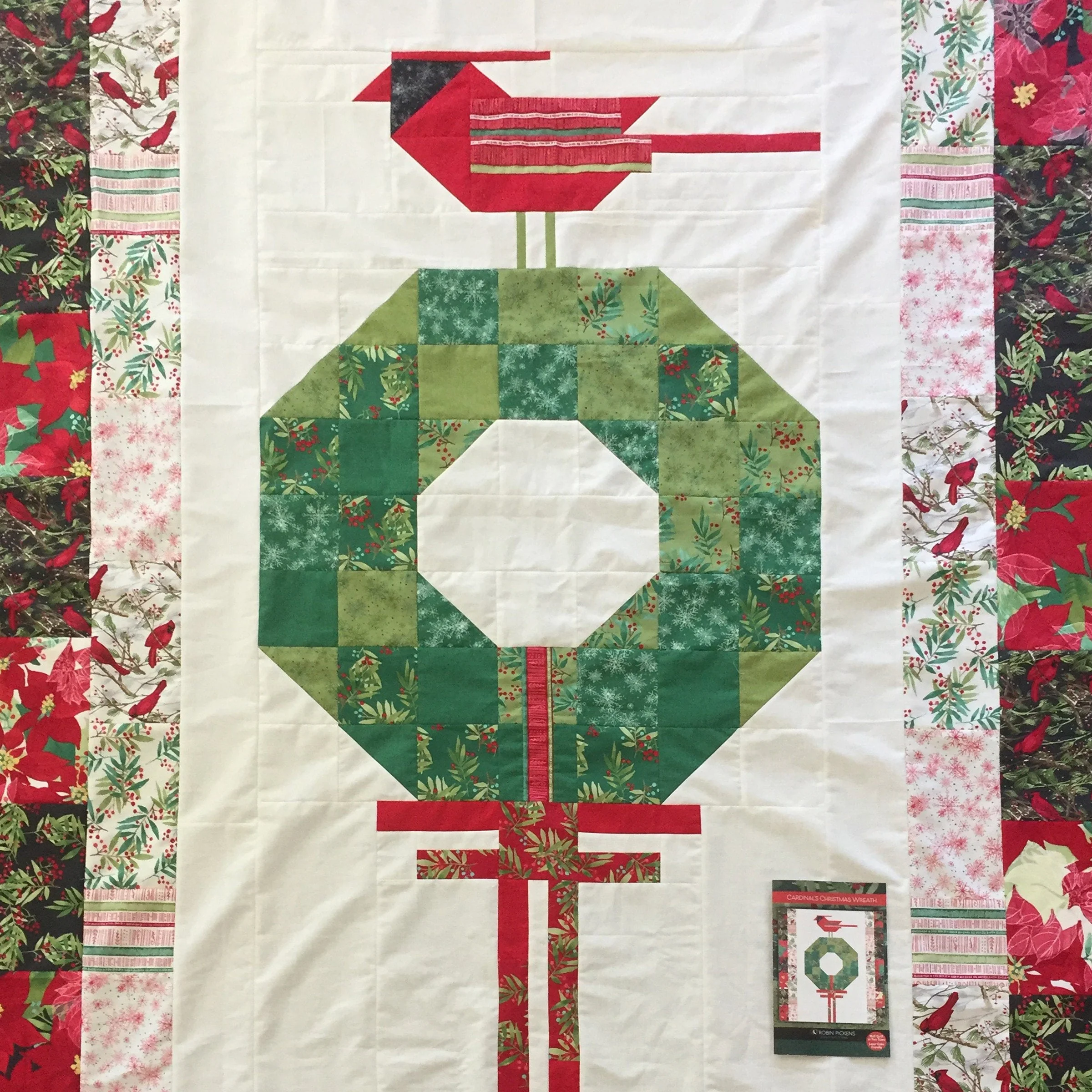 CARDINALS CHRISTMAS WREATH Digital Pdf Quilt Pattern in Large/Medium/Wall Sizes by Robin Pickens- Layer Cake friendly - Image 3