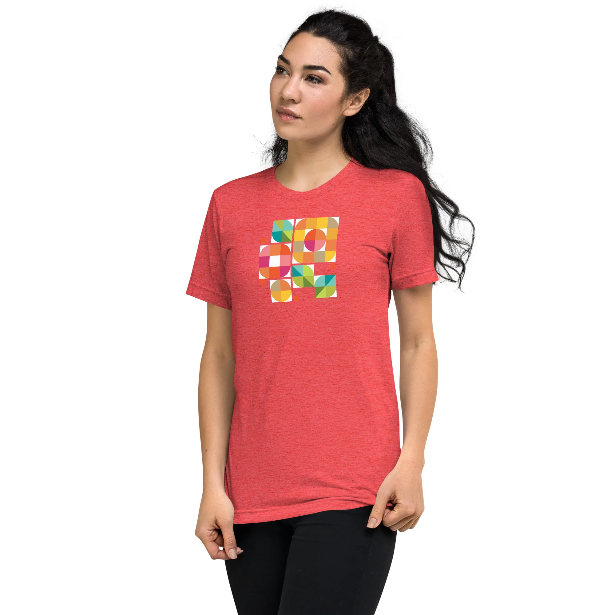 Mod Flower Box California Sunshine palette Bella Tri-Blend t-shirt - Image 11
