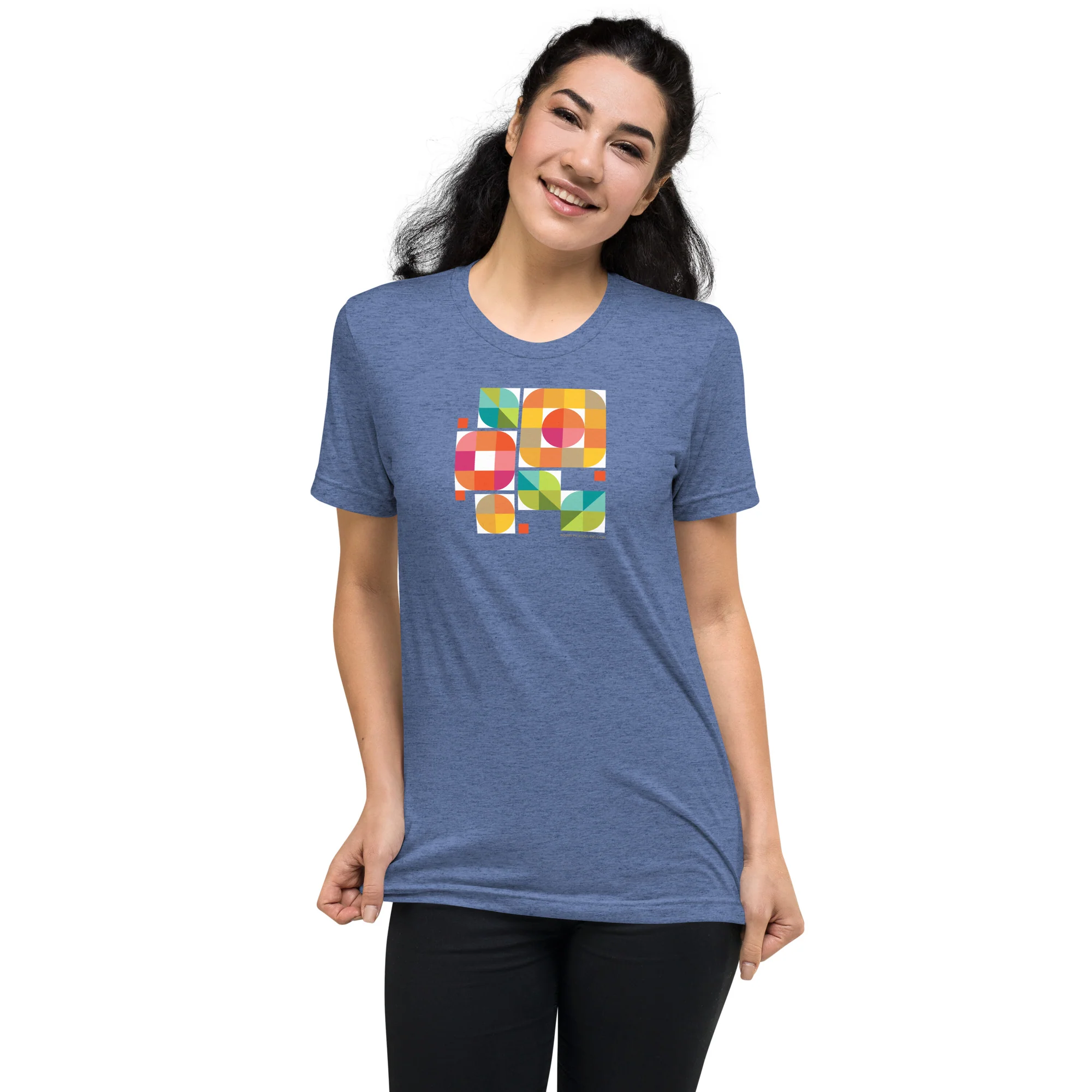 Mod Flower Box California Sunshine palette Bella Tri-Blend t-shirt - Image 13