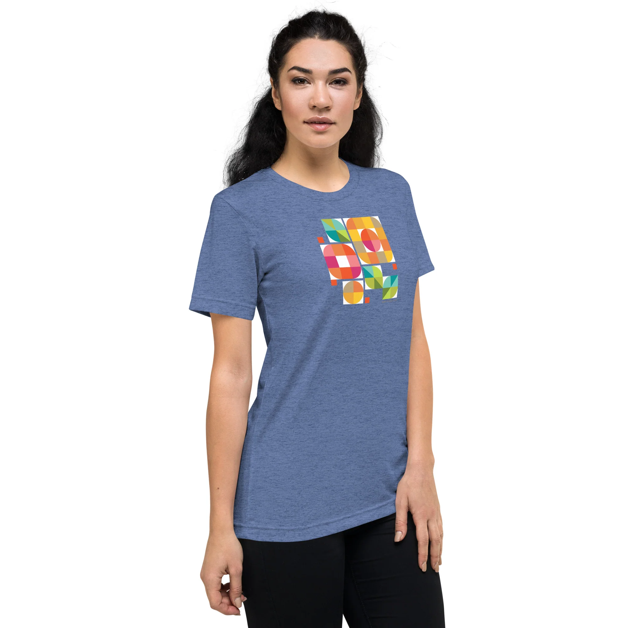 Mod Flower Box California Sunshine palette Bella Tri-Blend t-shirt - Image 15
