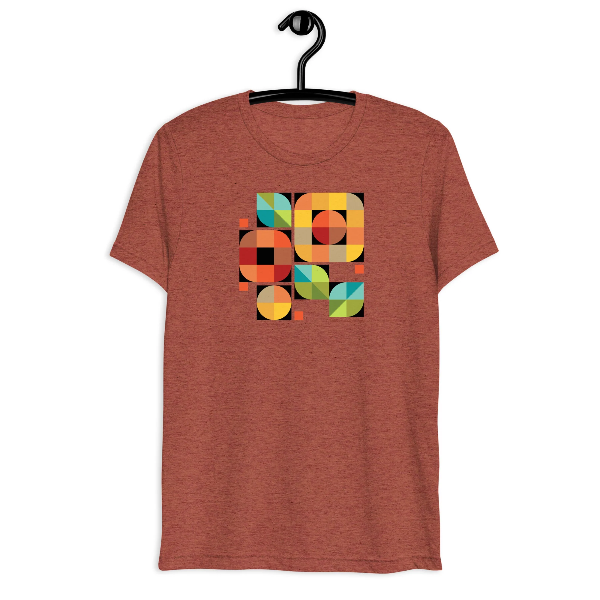 Mod Flower Box warm and earthy palette Short sleeve t-shirt - Image 5