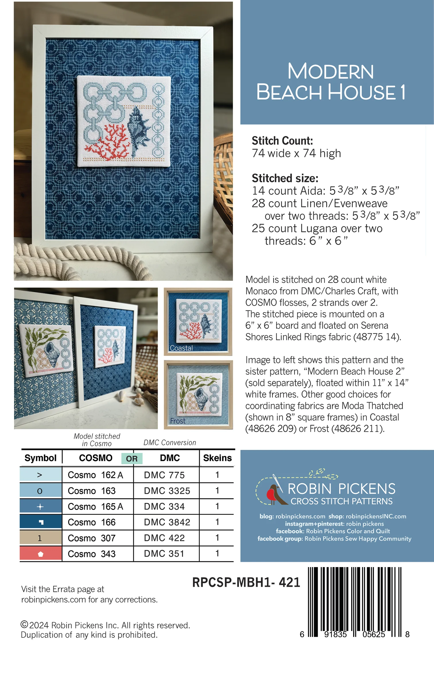 Modern Beach House 1, digital PDF pattern - Image 2