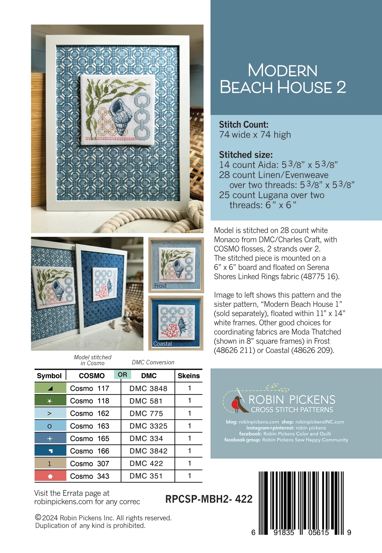 Modern Beach House 2, printed pattern - Image 2