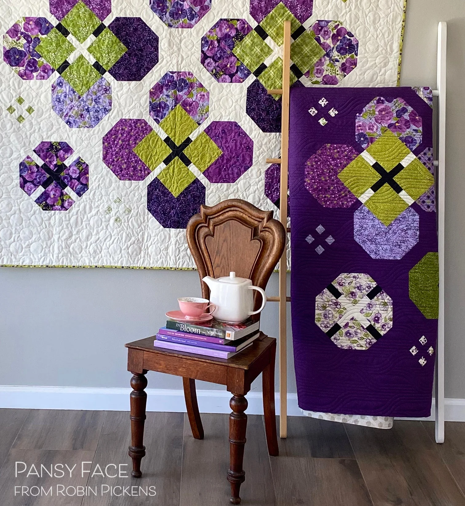 PANSY FACE printed booklet quilt pattern by Robin Pickens - Image 4
