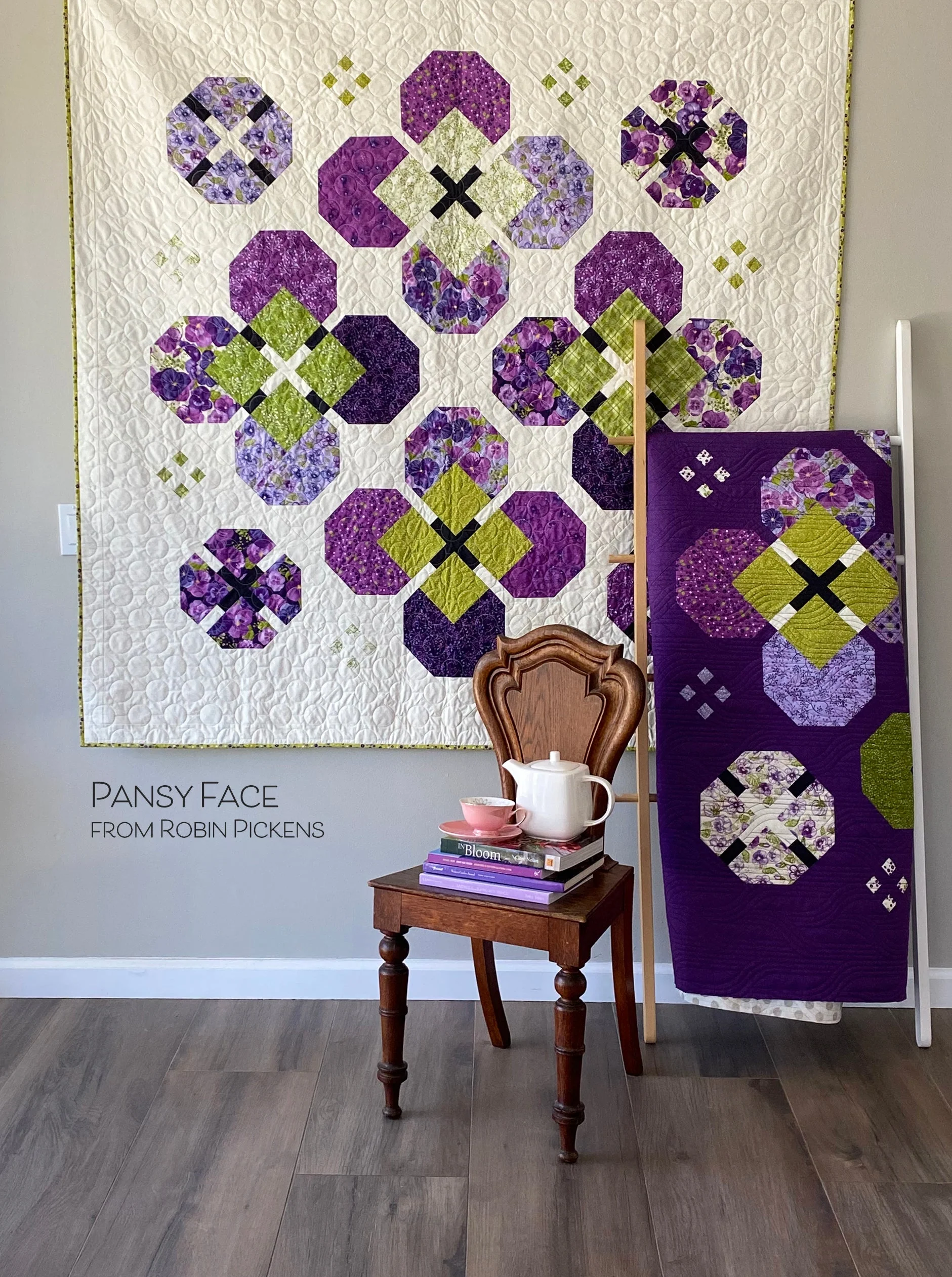PANSY FACE printed booklet quilt pattern by Robin Pickens - Image 7