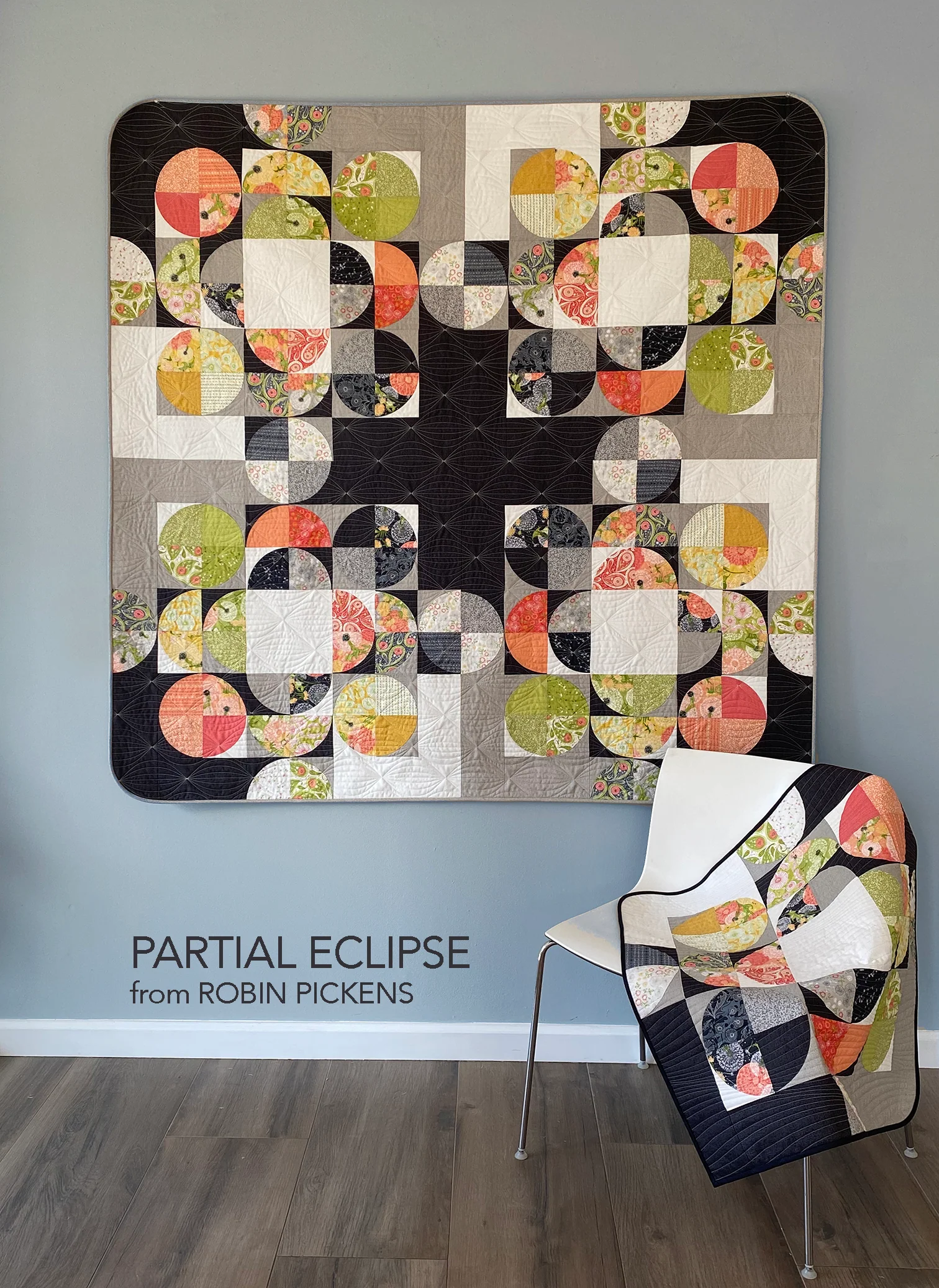 Partial Eclipse (printed) quilt pattern with paper template - Image 4
