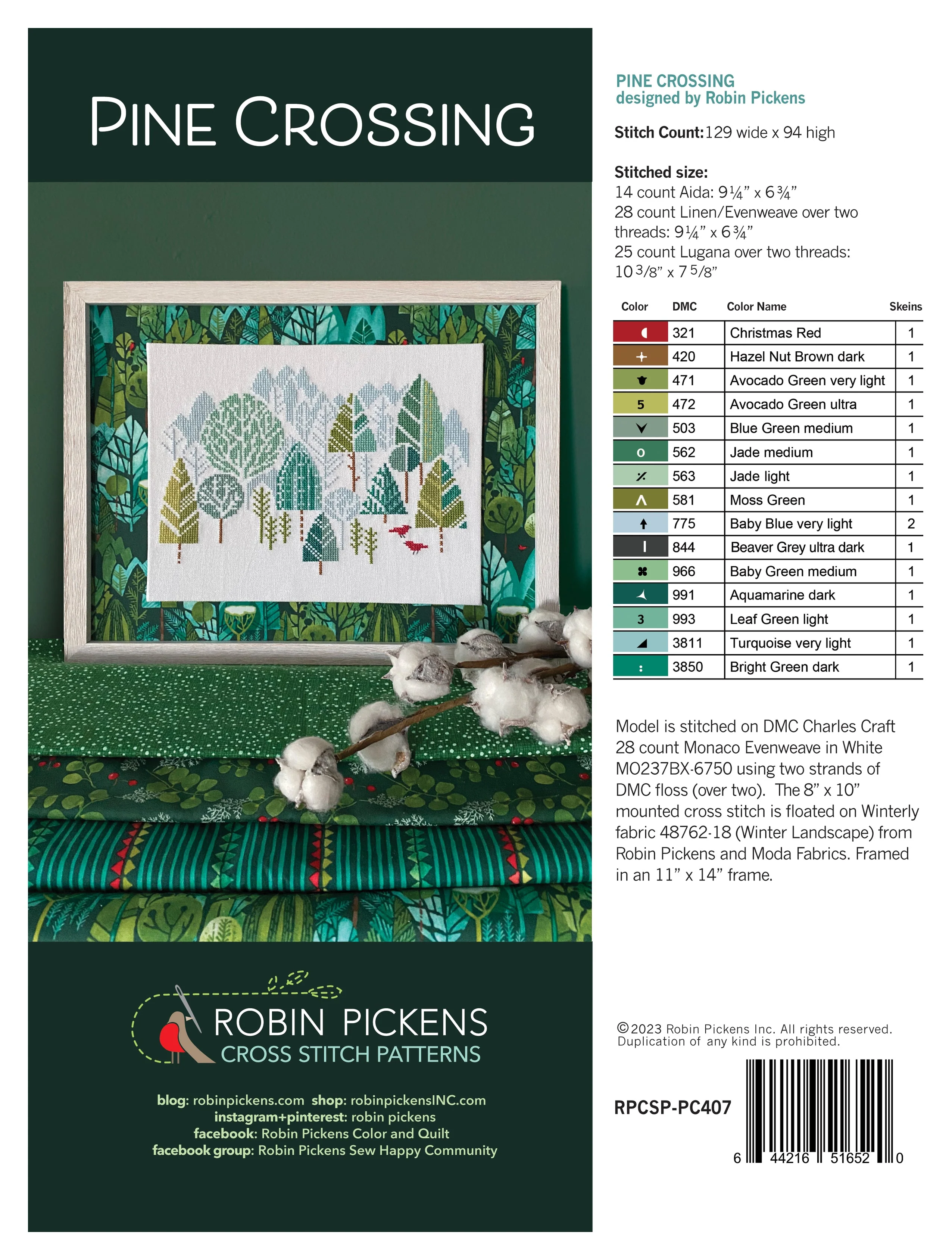 Pine Crossing, printed cross stitch pattern - Image 2