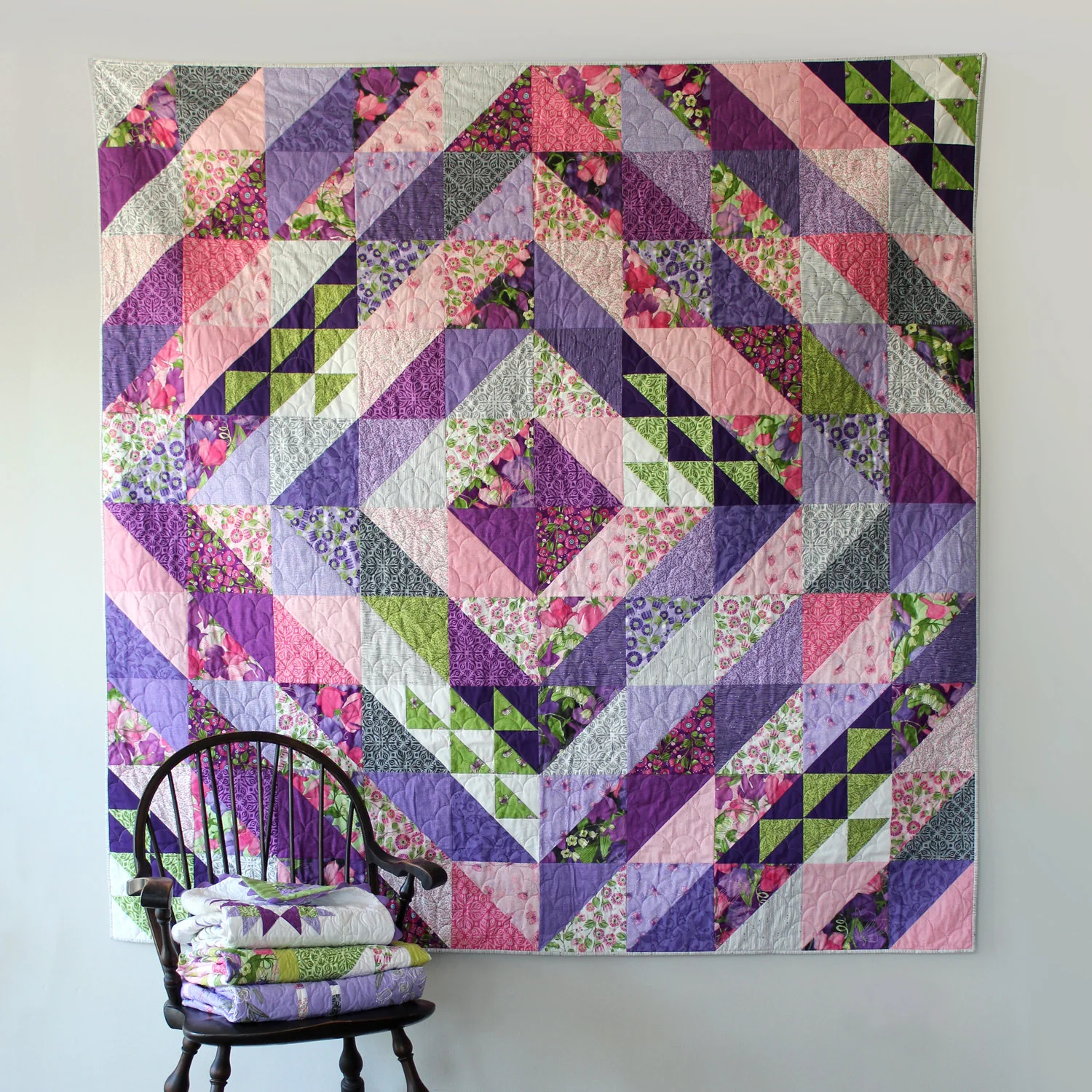 FACETED Digital PDF Quilt Pattern by Robin Pickens / Fat Quarter Friendly / 75" Square Diamond Quilt - Image 4
