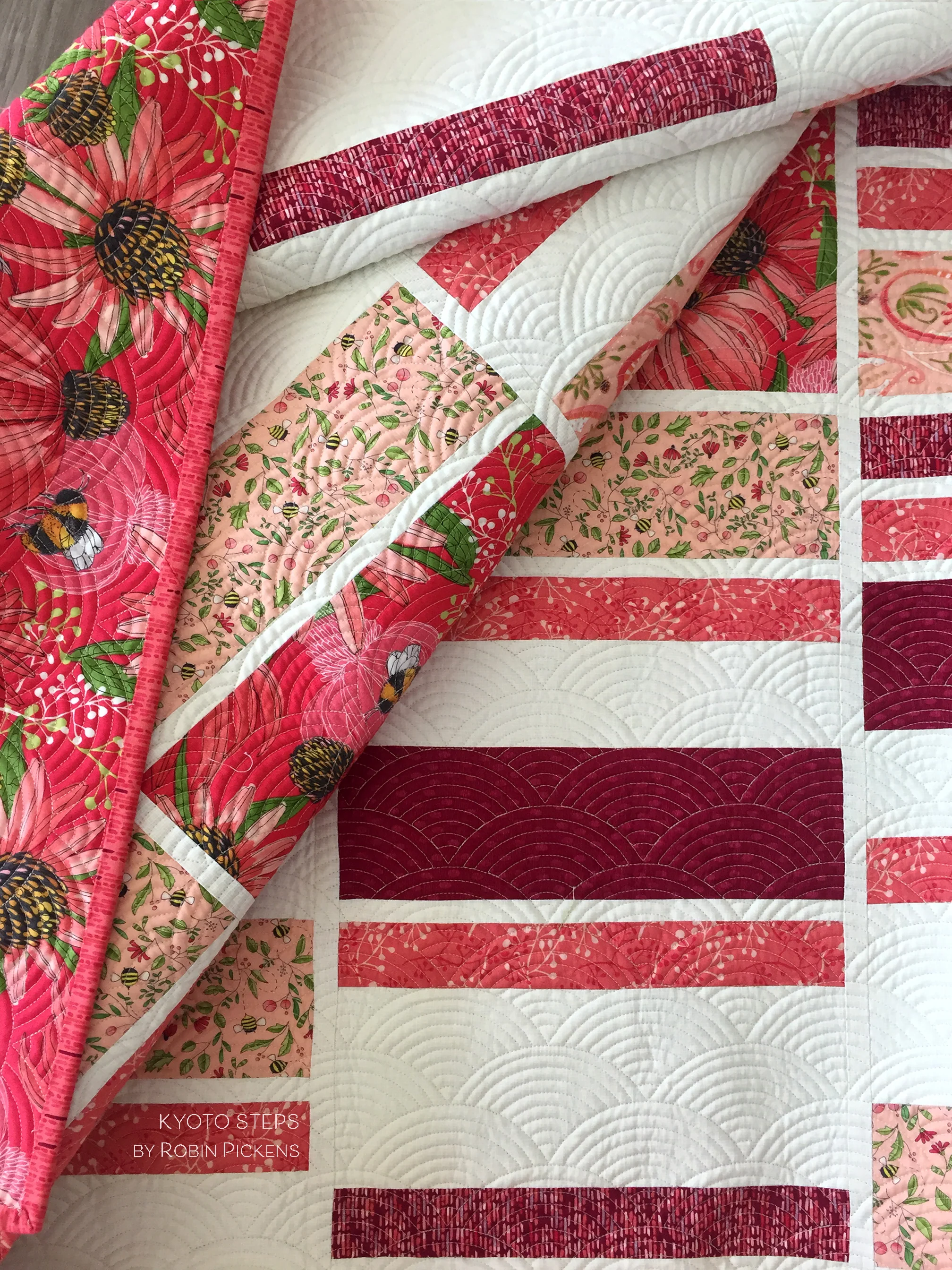 KYOTO STEPS Digital PDF Quilt Pattern by Robin Pickens/ lap, twin, queen quilt easy quick quilt - Image 3