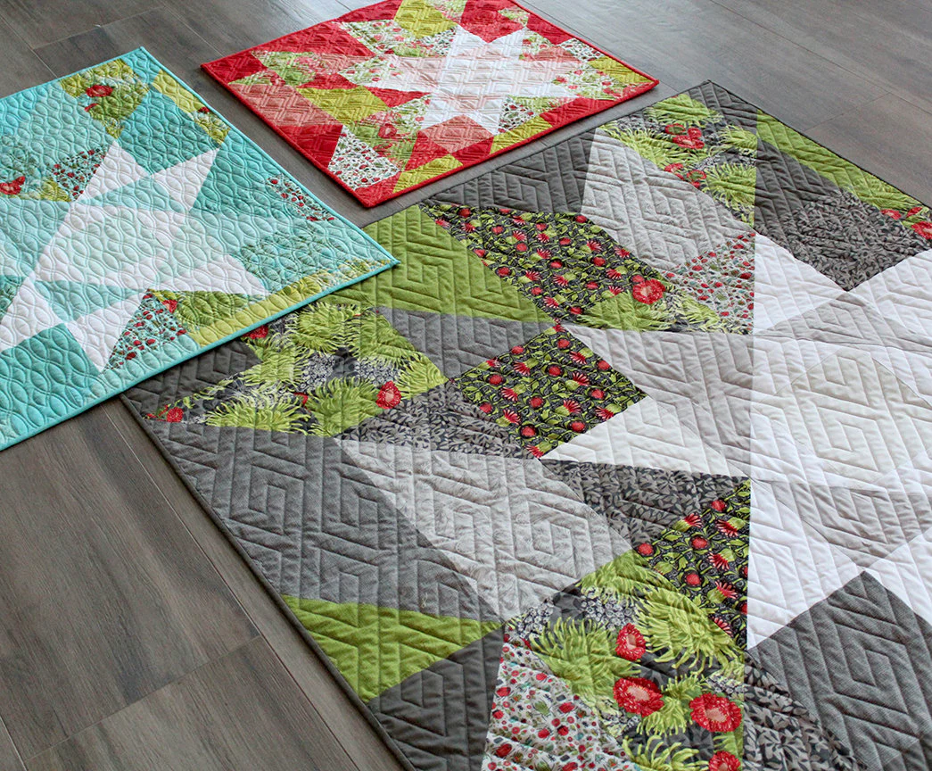 Starlet Digital PDF Quilt Pattern by Robin Pickens in 3 sizes for wall or lap quilts 51", 38" or 26" square" - Image 5