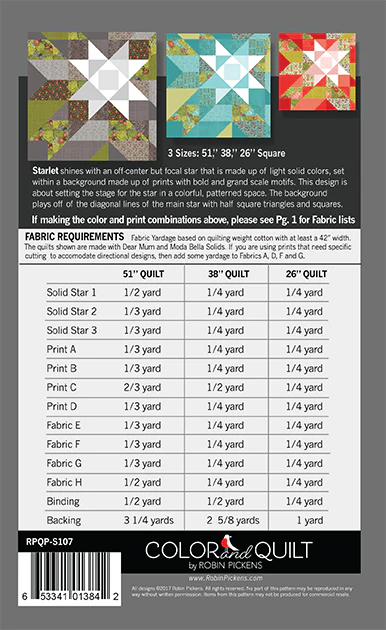 Starlet (printed booklet) Quilt Pattern by Robin Pickens in 3 sizes - Image 4