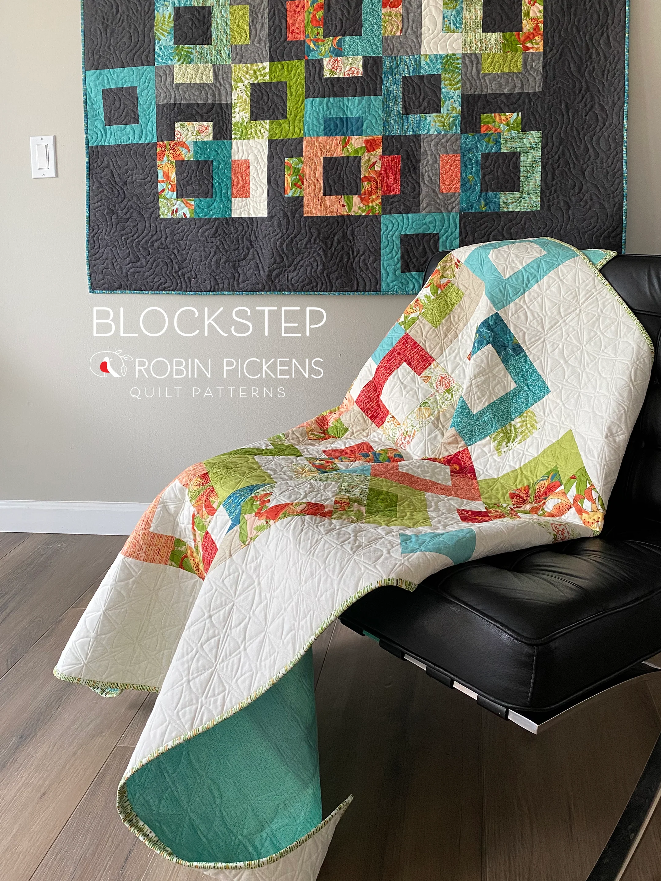 BLOCKSTEP Quilt Pattern (printed booklet) by Robin Pickens Queen, Twin, Wall sizes - Image 4