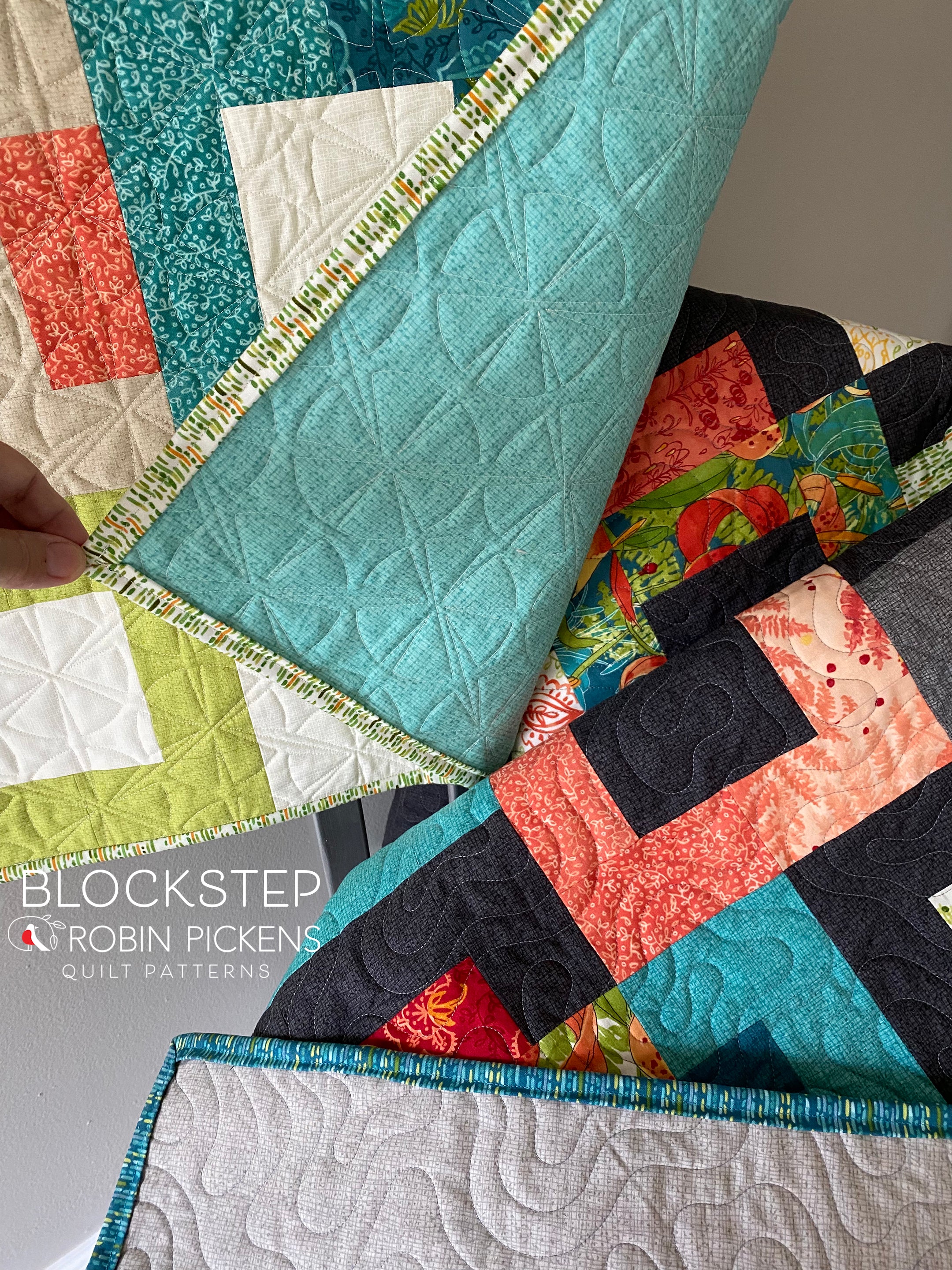 BLOCKSTEP Quilt Pattern (printed booklet) by Robin Pickens Queen, Twin, Wall sizes - Image 5