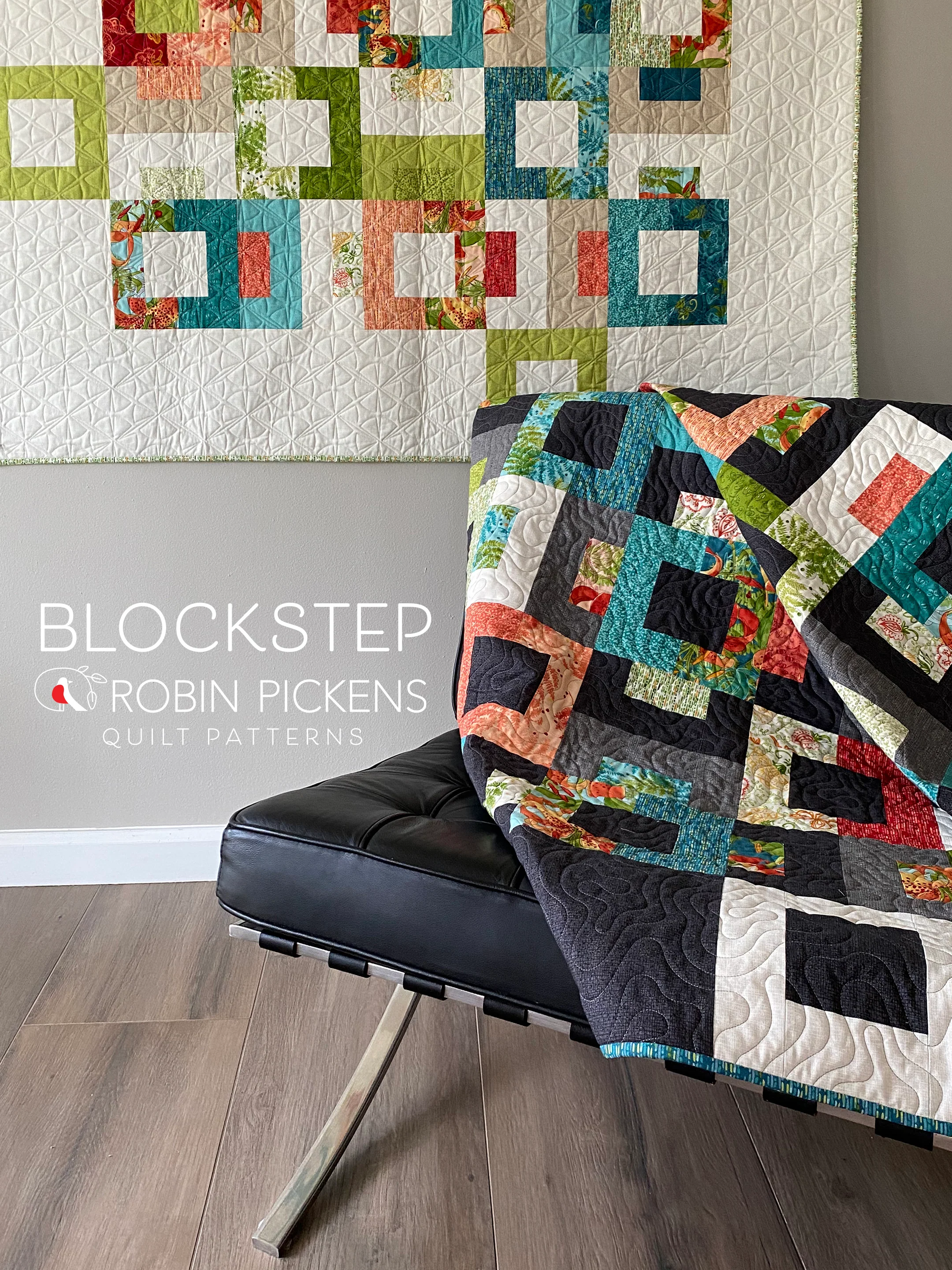 BLOCKSTEP Quilt Pattern (printed booklet) by Robin Pickens Queen, Twin, Wall sizes - Image 8