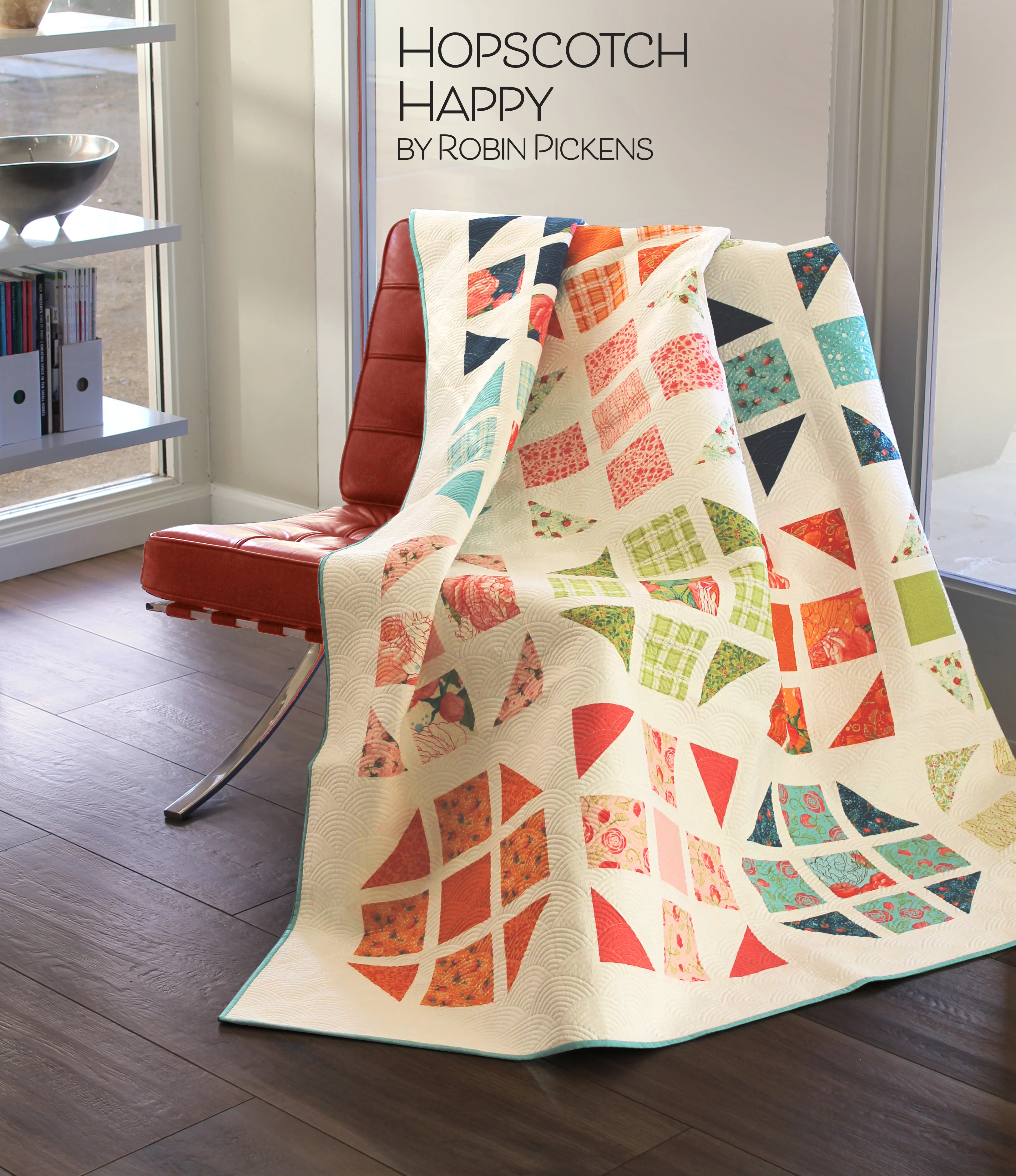 HOPSCOTCH HAPPY Quilt Pattern (printed booklet) by Robin Pickens /King, Queen, Twin, Lap - Image 4