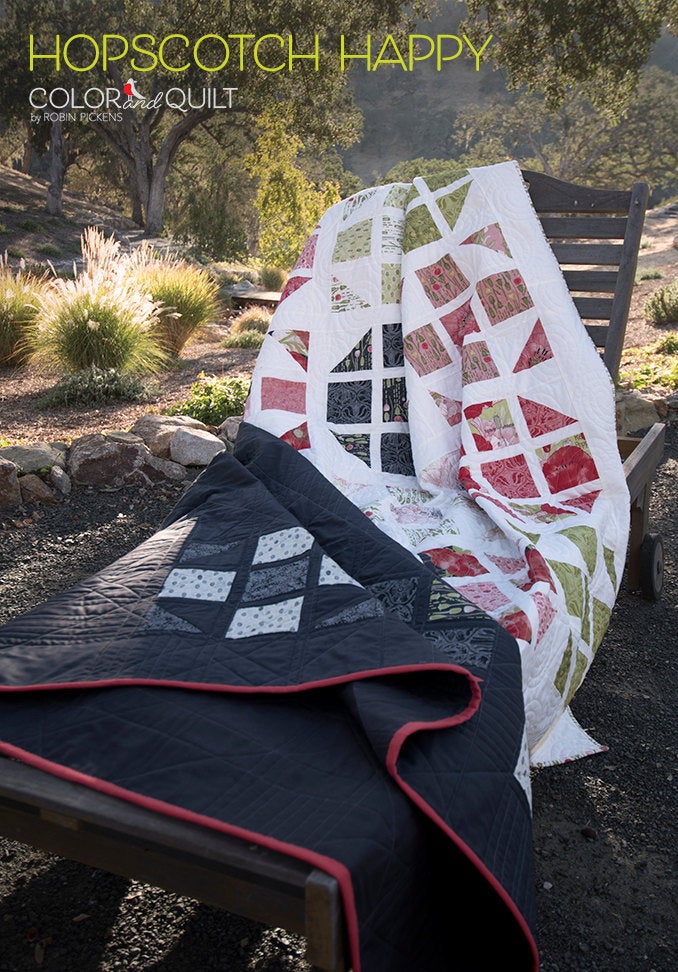 HOPSCOTCH HAPPY Quilt Pattern (printed booklet) by Robin Pickens /King, Queen, Twin, Lap - Image 6