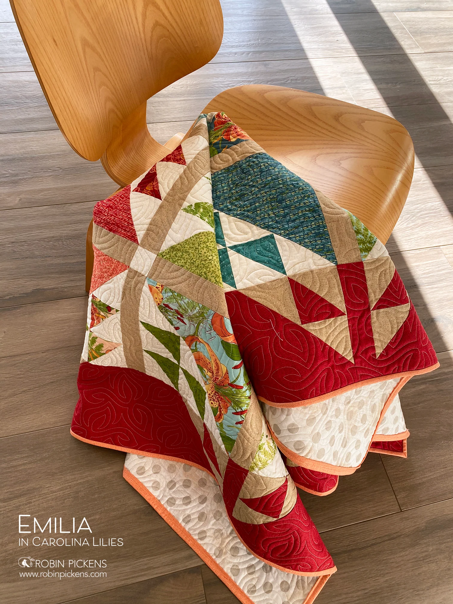 EMILIA Quilt Pattern (printed booklet) by Robin Pickens  76" or 55" square - Image 11