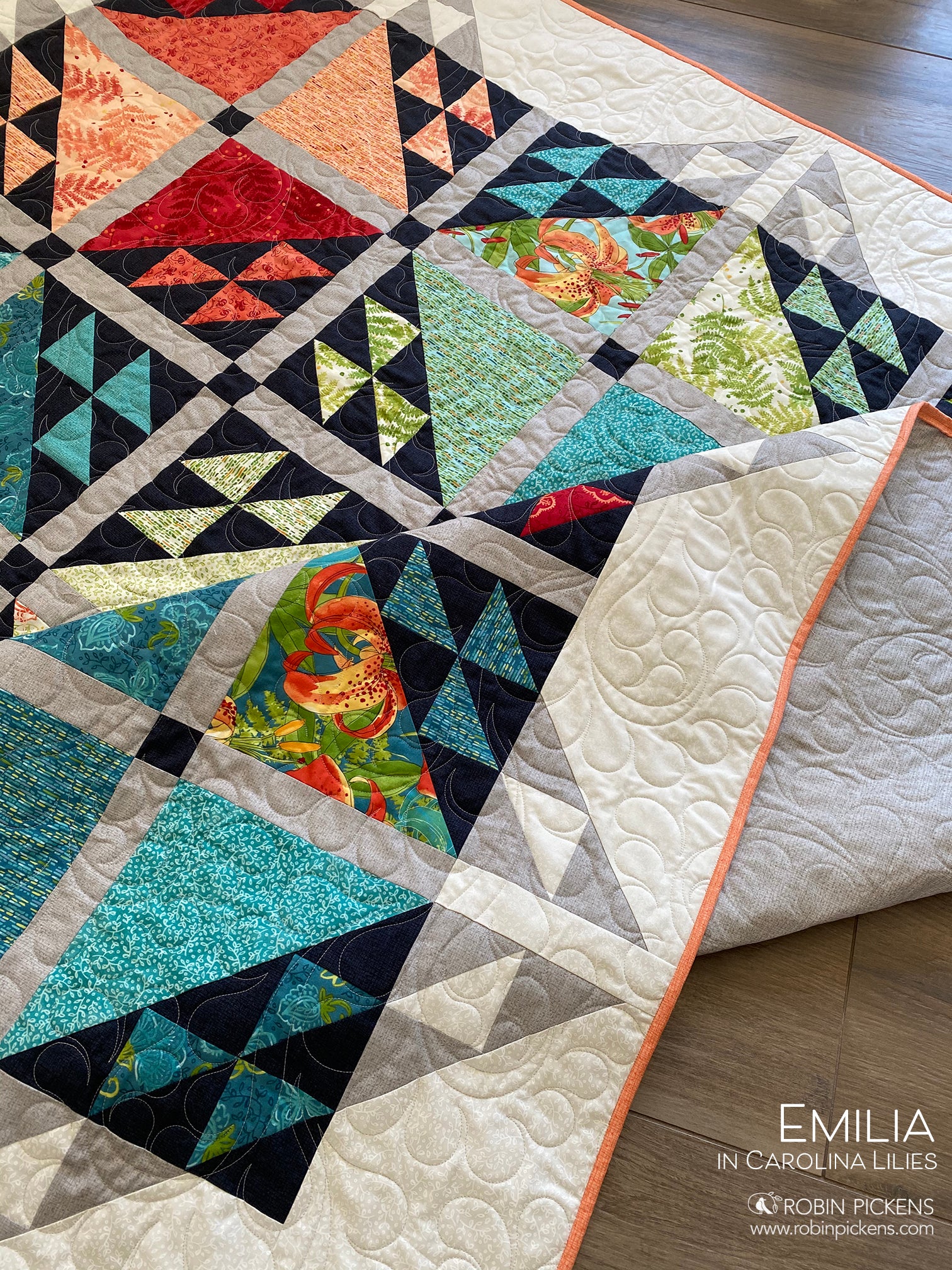 EMILIA Quilt Pattern (printed booklet) by Robin Pickens  76" or 55" square - Image 12