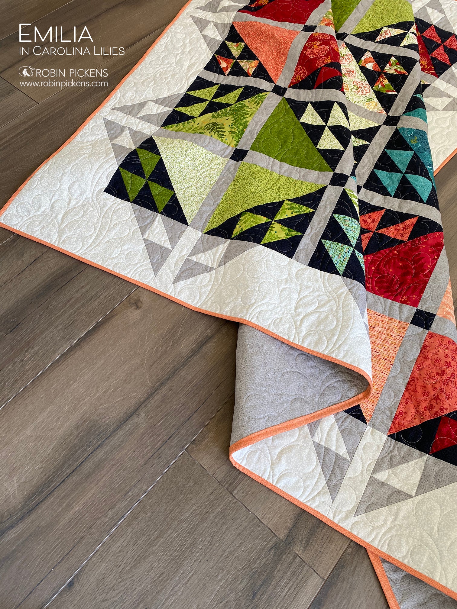 EMILIA Quilt Pattern (printed booklet) by Robin Pickens  76" or 55" square - Image 13