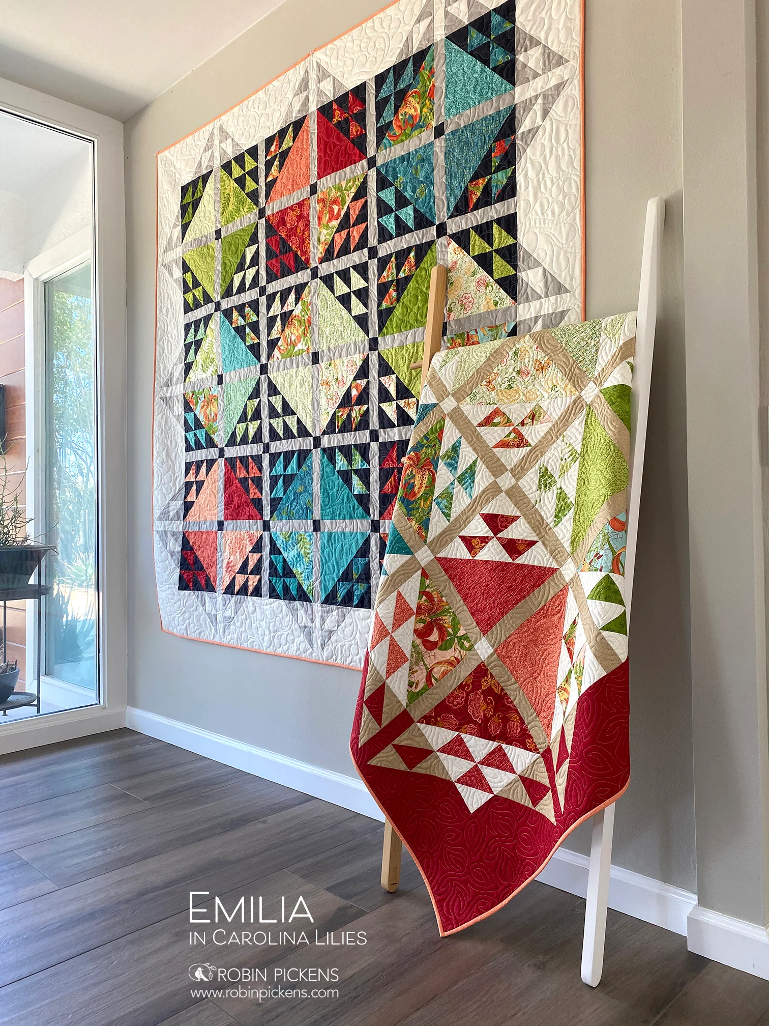 EMILIA Quilt Pattern (printed booklet) by Robin Pickens  76" or 55" square - Image 6
