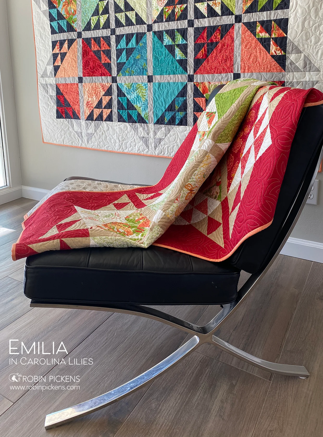 EMILIA Quilt Pattern (printed booklet) by Robin Pickens  76" or 55" square - Image 8