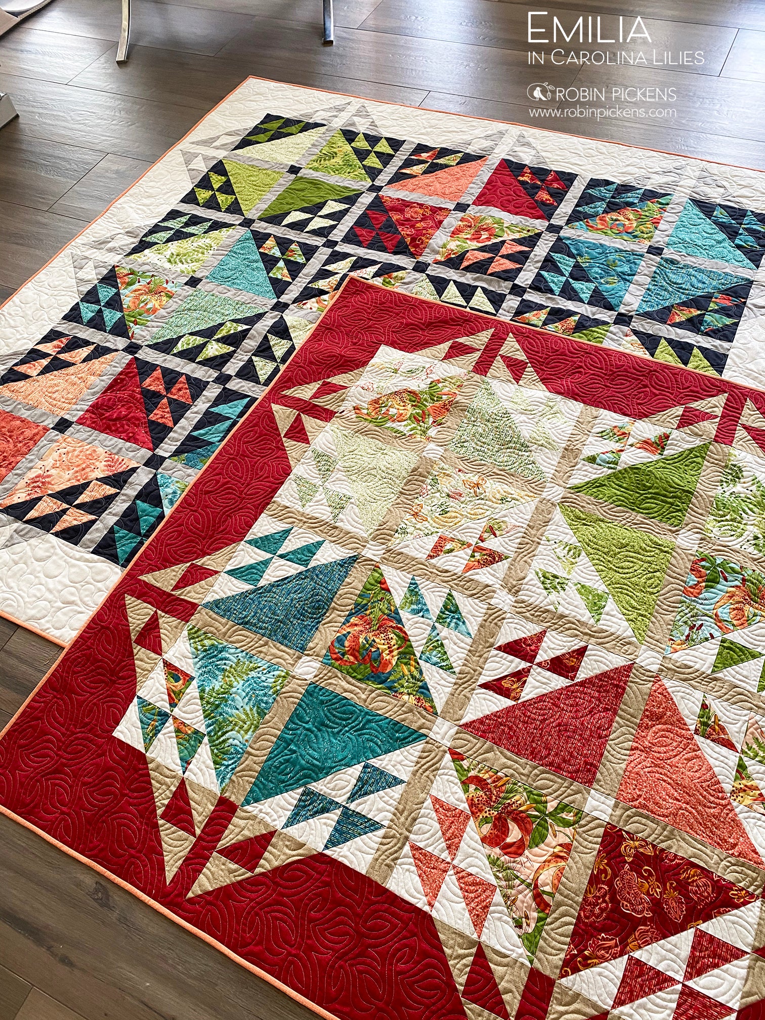 EMILIA Quilt Pattern (printed booklet) by Robin Pickens  76" or 55" square - Image 9