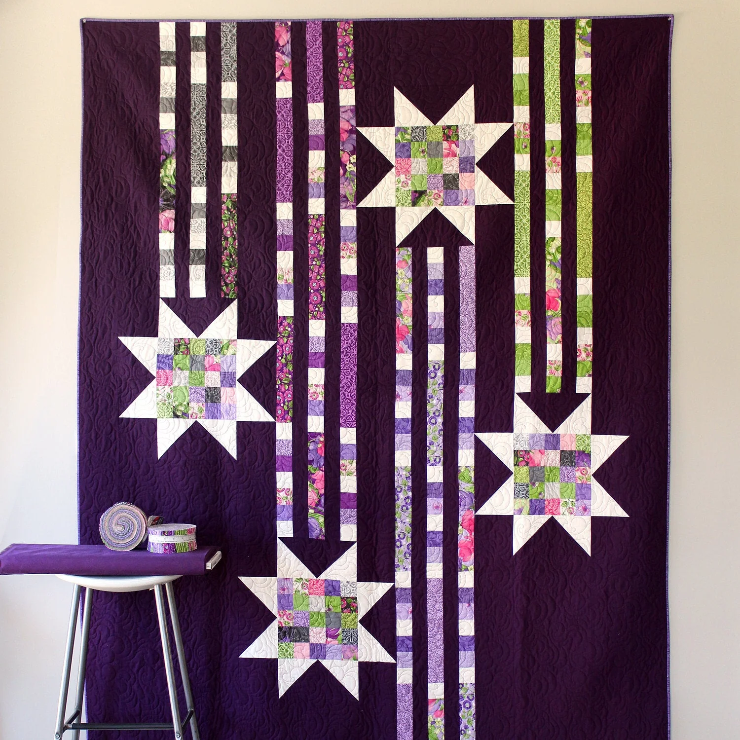 SHOWERING STARS Digital PDF Quilt Pattern by Robin Pickens / Twin size / Easy Quick Quilt / Jelly Roll Precut - Image 6