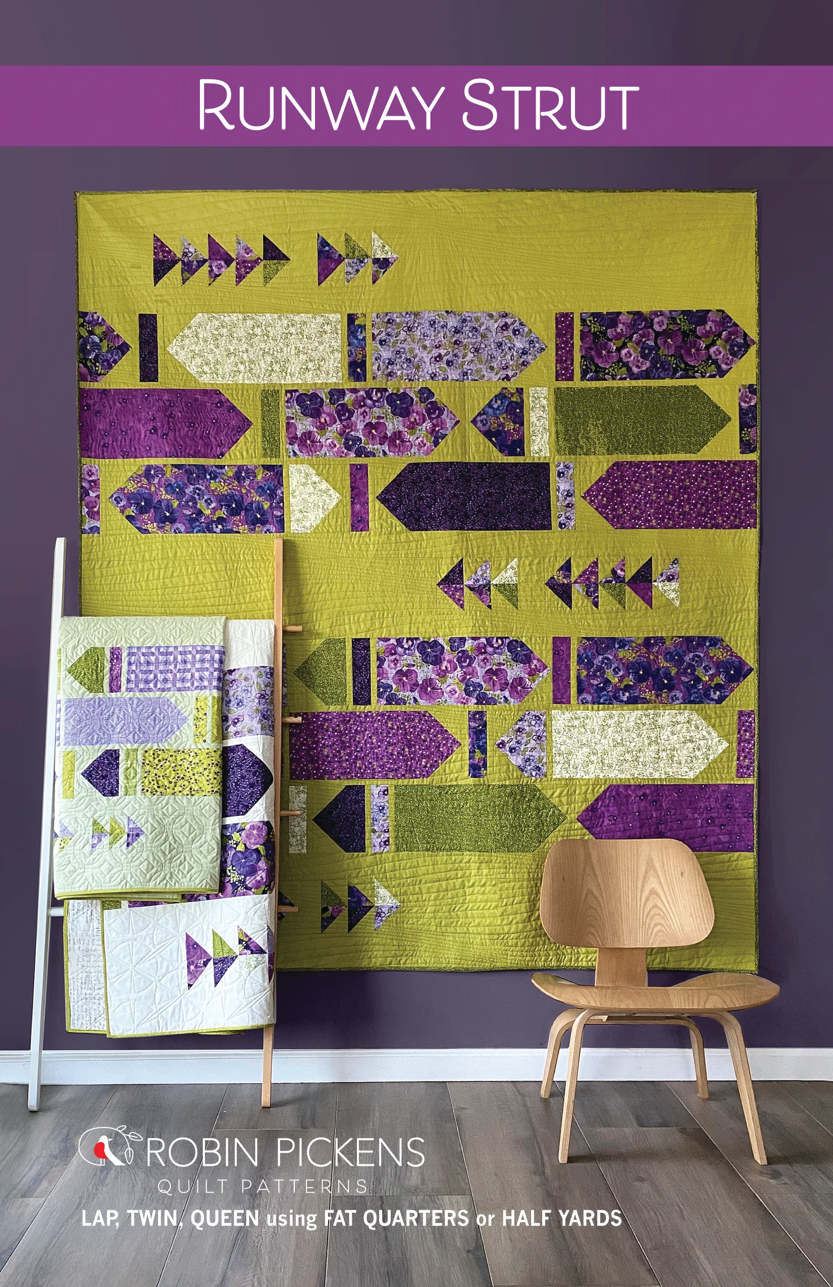 RUNWAY STRUT digital PDF quilt pattern by Robin Pickens