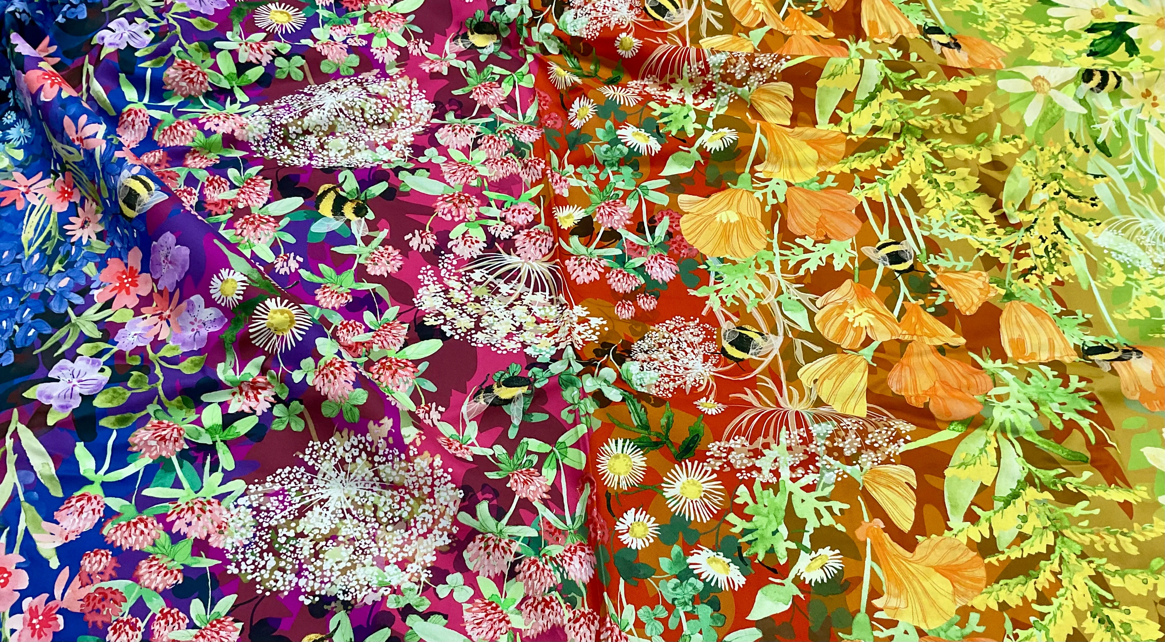 Wild Blossoms Rainbow Panel Yardage - by the 1/2 yard - Image 3