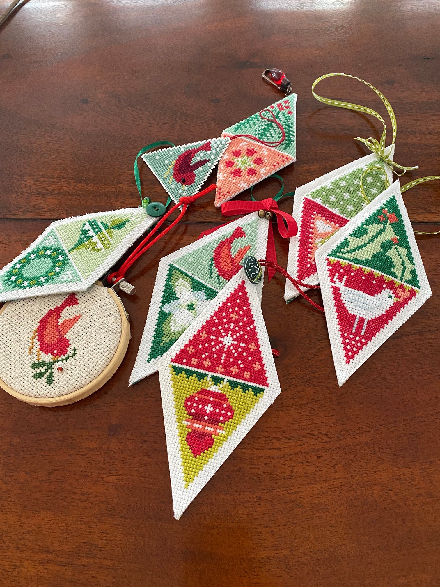 Winterly Twosome Triangle Ornaments Cross Stitch, Printed Pattern Booklet - Image 4