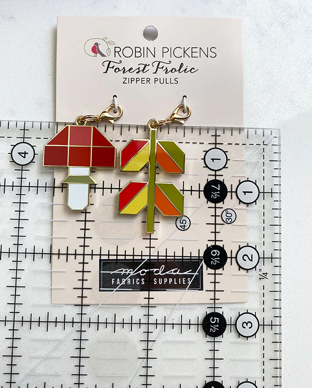 Zipper Pulls- Forest Frolic mushroom and leaf - Image 4
